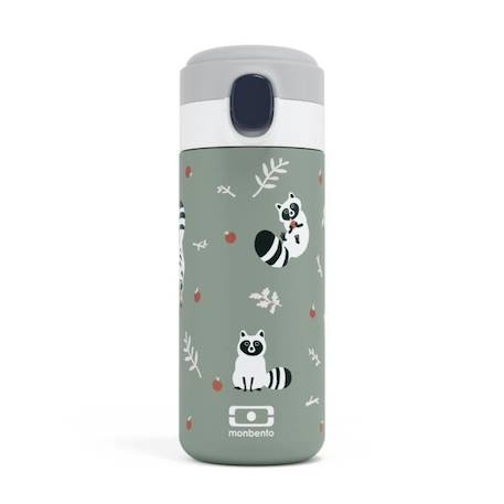 MONBENTO - Gourde Isotherme - Petite Gourde Hermétique 360ml - Garde au Chaud/Froid jusqu'à 12h - MB Pop Vert Raccoon  - vertbaudet enfant