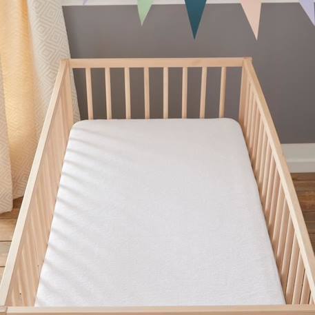 Protège Matelas Bébé Bamboo - BABYSOM - 70x140 cm - Bouclette Éponge - Imperméable - Oeko-Tex® BLANC 2 - vertbaudet enfant 