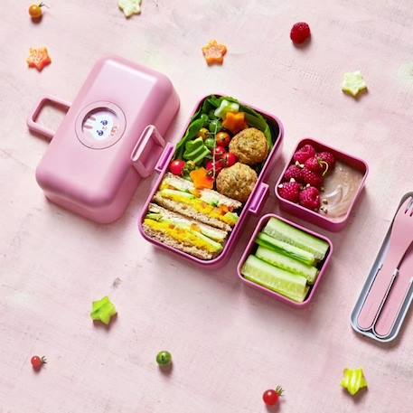 Lunch Box Enfant - Boîte Repas et/ou Goûter 3 Compartiments - Idéal Ecole/Parc - Sans BPA - MB Tresor Rose Blush - MONBENTO ROSE 4 - vertbaudet enfant 