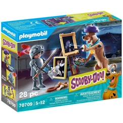 Jouet-Jeux d'imagination-Figurines, mini mondes, héros et animaux-PLAYMOBIL - 70709 - SCOOBY-DOO avec chevalier noir - Licence Scooby Doo - Marron - Fille - 5 ans et plus