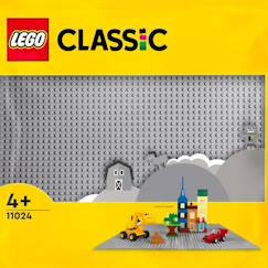 -LEGO® 11024 Classic La Plaque De Construction Grise 48x48, Socle de Base pour Construction, Assemblage et Exposition