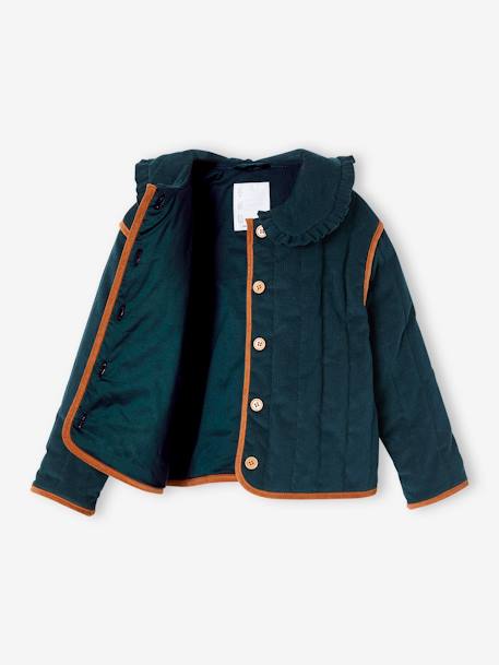 Veste kiltée en velours fille vert sapin 4 - vertbaudet enfant 