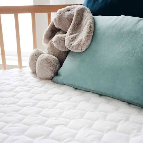 Babysom - Matelas Bébé Climatisé - 70x140 cm | OFFERT : 1 Protège Matelas Imperméable | 1 Face Été Fraîche et 1 Face Hiver Ouatinée BLANC 3 - vertbaudet enfant 