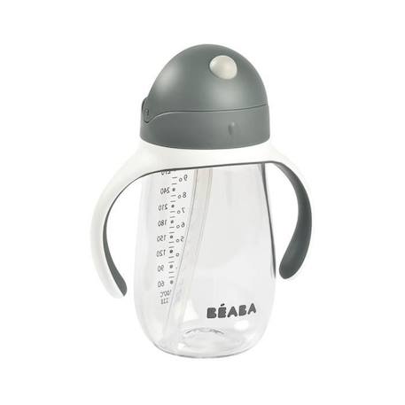 BEABA, Biberon/Tasse d'apprentissage /Tasse paille 300 ml, Gris minéral GRIS 1 - vertbaudet enfant 