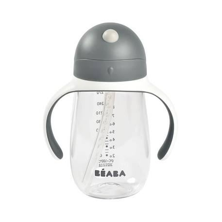 BEABA, Biberon/Tasse d'apprentissage /Tasse paille 300 ml, Gris minéral GRIS 5 - vertbaudet enfant 