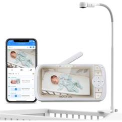 Puériculture-Ecoute bébé VM 65 CONNECT 2EN1 WIFI SUR TEL + VIDEO ECRAN 5"" avec pied LIT "VISION GRAND ANGLE " -Temperature - T-Walkie