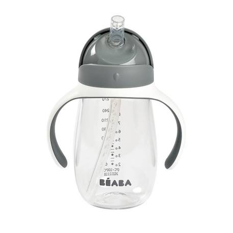 BEABA, Biberon/Tasse d'apprentissage /Tasse paille 300 ml, Gris minéral GRIS 6 - vertbaudet enfant 