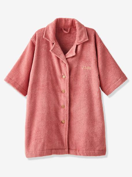 Peignoir Oversize enfant avec coton recyclé personnalisable bois de rose+vert sapin 2 - vertbaudet enfant 