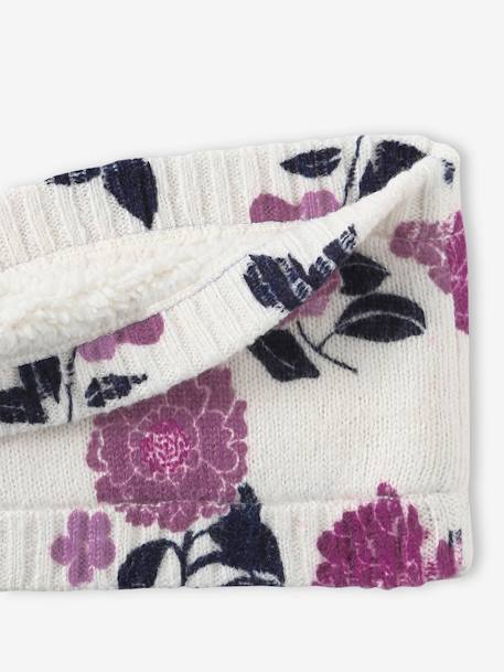 Snood fille en maille fine imprimé fleurs rose imprimé 2 - vertbaudet enfant 