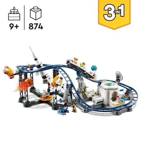 LEGO® Creator 31142 Les Montagnes Russes de l’Espace, Jouet avec Fusée Spatiale, Planètes et Briques VIOLET 2 - vertbaudet enfant 