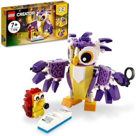 LEGO® 31125 Creator 3 en 1 Fabuleuses Créatures De La Forêt, Du Lapin à la Chouette en Passant par l'Écureuil, Figurines d'Animaux VIOLET 1 - vertbaudet enfant 