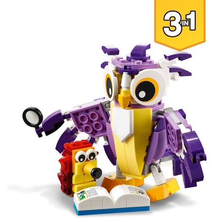 LEGO® 31125 Creator 3 en 1 Fabuleuses Créatures De La Forêt, Du Lapin à la Chouette en Passant par l'Écureuil, Figurines d'Animaux VIOLET 2 - vertbaudet enfant 