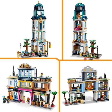 LEGO® Creator 31141 La Grand-rue, Jouet de Construction avec Gratte-Ciel et Rue de Marché, Idée Cadeau JAUNE 4 - vertbaudet enfant 