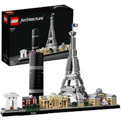 Jouet-Jeux d'imagination-LEGO® 21044 Architecture Paris Maquette à Construire avec Tour Eiffel, Collection Skyline, Décoration Maison, Idée de Cadeau