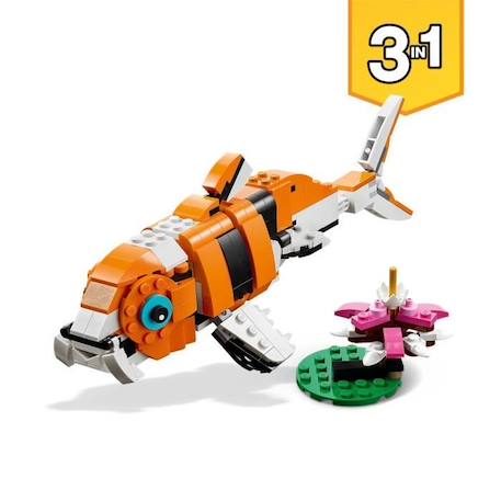 LEGO 31129 Creator 3-en-1 Sa Majesté le Tigre, Jouet et Figurine Animaux, se Transforme en Panda, et Poisson, Enfants Dès 9 Ans ORANGE 3 - vertbaudet enfant 