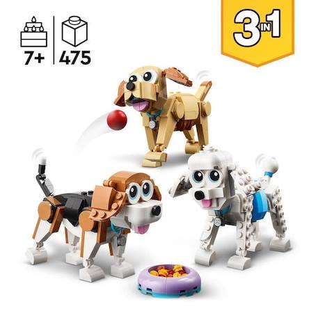 LEGO® Creator 3-en-1 31137 Adorables Chiens, Figurines de Teckel, Carlin, Caniche, Enfants Dès 7 Ans BEIGE 2 - vertbaudet enfant 