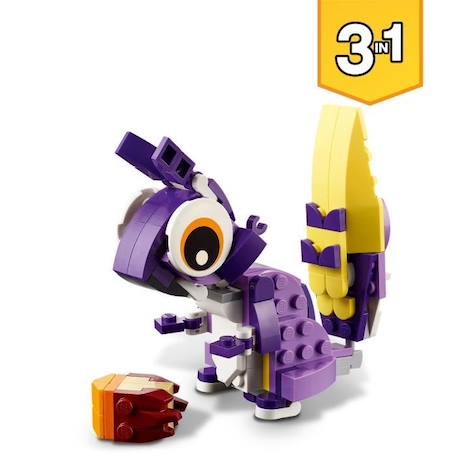 LEGO® 31125 Creator 3 en 1 Fabuleuses Créatures De La Forêt, Du Lapin à la Chouette en Passant par l'Écureuil, Figurines d'Animaux VIOLET 3 - vertbaudet enfant 