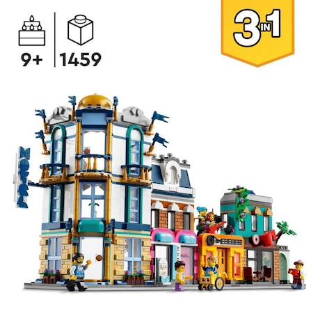 LEGO® Creator 31141 La Grand-rue, Jouet de Construction avec Gratte-Ciel et Rue de Marché, Idée Cadeau JAUNE 2 - vertbaudet enfant 