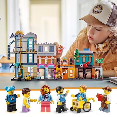 LEGO® Creator 31141 La Grand-rue, Jouet de Construction avec Gratte-Ciel et Rue de Marché, Idée Cadeau JAUNE 5 - vertbaudet enfant 