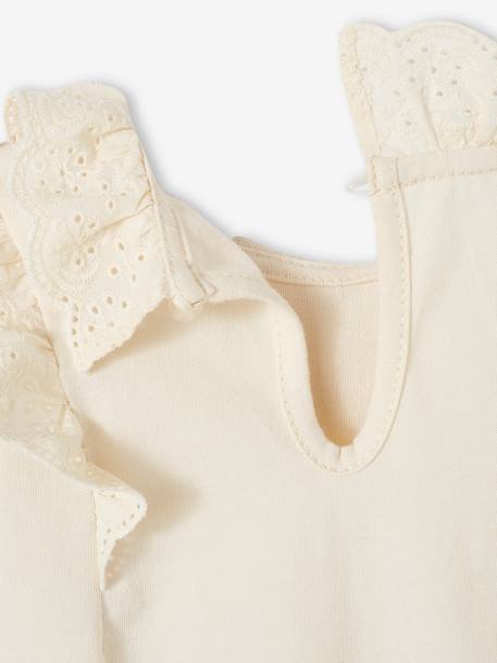 T-shirt à collerette en broderie anglaise et jupon tulle bébé fille écru 7 - vertbaudet enfant 