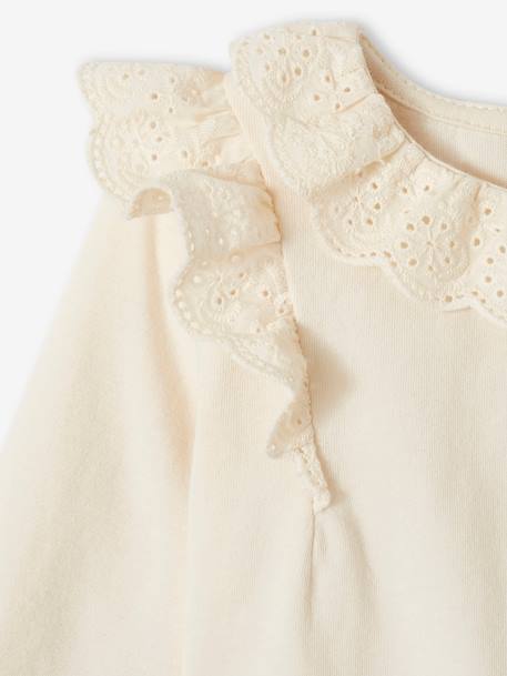 T-shirt à collerette en broderie anglaise et jupon tulle bébé fille écru 5 - vertbaudet enfant 