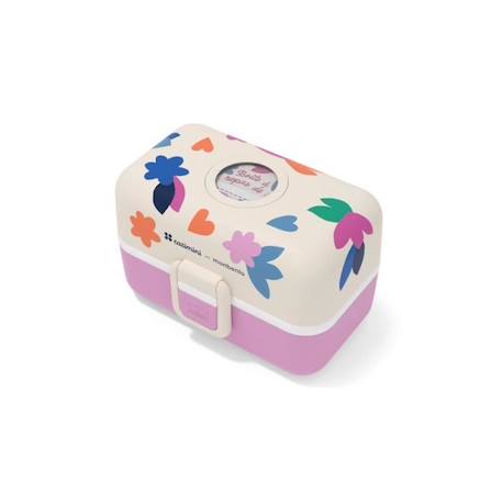 Lunch Box Enfant - Boîte Repas et/ou Goûter 3 Compartiments - Idéal Ecole/Parc - Sans BPA - MB Tresor cream Paper Cut - MONBENTO BLANC 1 - vertbaudet enfant 