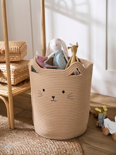 Panier de rangement en corde Chat beige 3 - vertbaudet enfant 