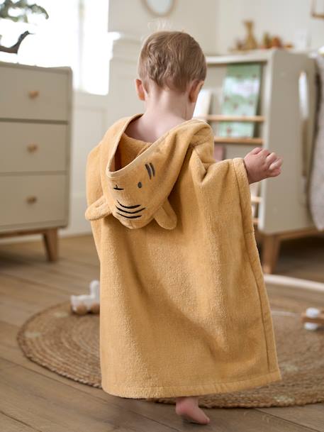 Poncho de bain bébé avec coton recyclé personnalisable Animaux abricot+ocre 10 - vertbaudet enfant 