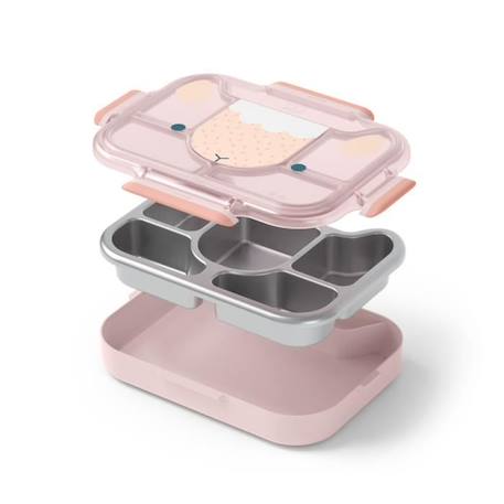 Lunch box - Plateau Repas Compartimenté - Idéal pour Ecole/Parc - MB Wonder Rose Sheep - MONBENTO BLANC 4 - vertbaudet enfant 