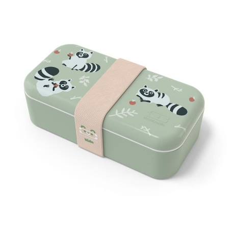 Bento box enfant - Lunch Box 1 Compartiment - Idéal pour Travail/Ecole - Made In France - MB Foodie vert Raccoon - MONBENTO BLANC 1 - vertbaudet enfant 