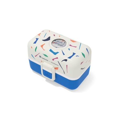 Lunch Box Enfant - Boîte Repas et/ou Goûter 3 Compartiments - Idéal Ecole/Parc - Sans BPA - MB Tresor bleu Terrazzo - MONBENTO BLANC 1 - vertbaudet enfant 