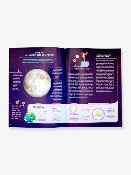 Kit ludo-éducatif 2 en 1 - La Lune - Fabrique une Lune en 3D ! - PANDACRAFT bleu 6 - vertbaudet enfant 