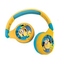 Jouet-Multimédia-casques audio - écouteurs-Casque audio Bluetooth et filaire pour enfants Les Minions - LEXIBOOK - Sécurité enfant - Jaune