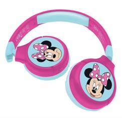 Jouet-Multimédia-casques audio - écouteurs-Casque audio Bluetooth et filaire pour enfants avec limitation de son - Minnie