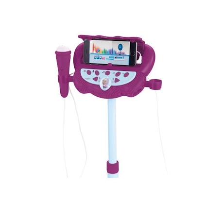 Microphone La Reine des Neiges 2 sur pied ajustable lumineux avec enceinte, 2 micros et effets vocaux - LEXIBOOK VIOLET 4 - vertbaudet enfant 