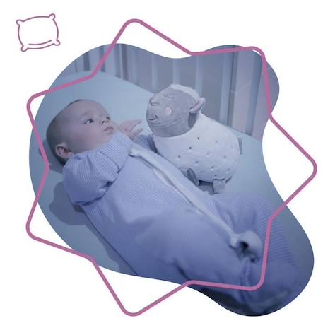 Badabulle Veilleuse Mouton Peluche - Projection d'étoiles & Berceuses BLANC 2 - vertbaudet enfant 