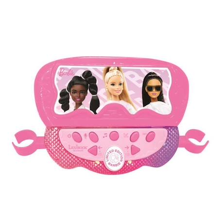 Microphone Barbie sur pied ajustable lumineux avec enceinte, 2 Micros et Effets vocaux ROSE 3 - vertbaudet enfant 