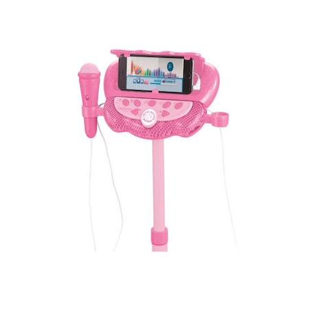 Microphone Barbie sur pied ajustable lumineux avec enceinte, 2 Micros et Effets vocaux ROSE 4 - vertbaudet enfant 