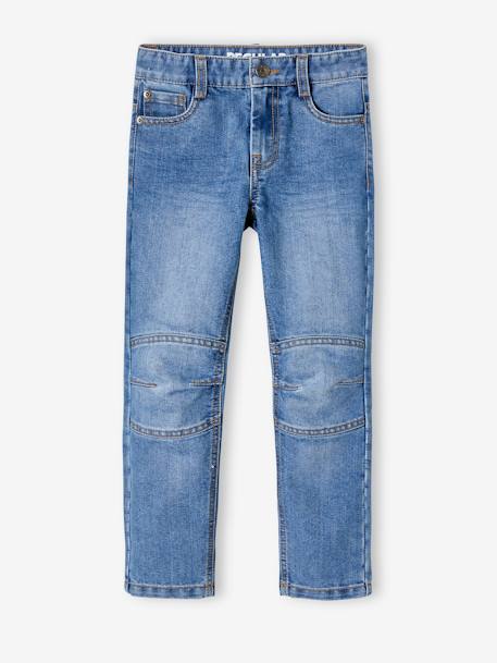 Jean droit MorphologiK indestructible MEDIUM 'waterless' garçon denim brut+denim stone 9 - vertbaudet enfant 