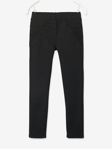 Pantalon jegging indestructible fille détails surpiqûres noir 1 - vertbaudet enfant 