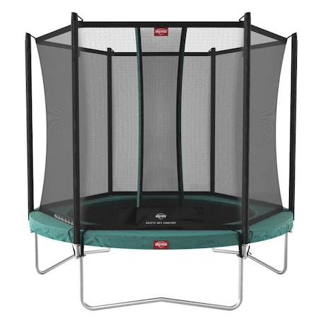 Trampoline BERG Favorit Regular 330 Green + Safety Net Comfort VERT 1 - vertbaudet enfant 