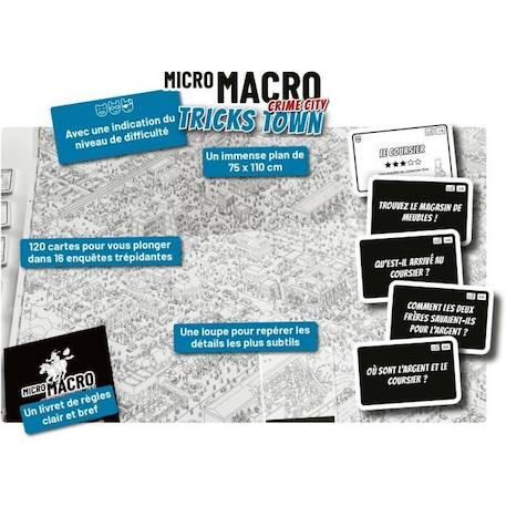 Jeu de société - BLACKROCK - MicroMacro - Crime City - Tricks Town - 16 enquêtes BLANC 2 - vertbaudet enfant 