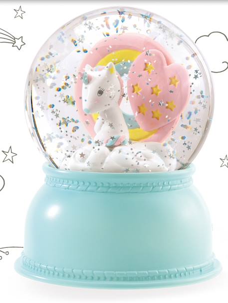 Veilleuse Boule à Neige Licorne - DJECO bleu ciel 2 - vertbaudet enfant 