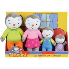 Jouet-Coffret famille 4 Peluches - T'Choupi - JEMINI - +/- 19 cm