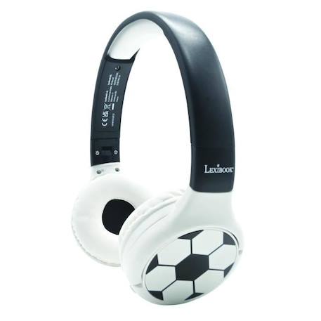 Casque 2 en 1 Bluetooth® et Filaire pliable pour enfants avec limitation de son et design Football BLANC 4 - vertbaudet enfant 