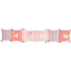 -Tour de lit Lapinou - DOMIVA - Microfibre 100% Polyester - Adaptable - Rose - 30 x 180 cm