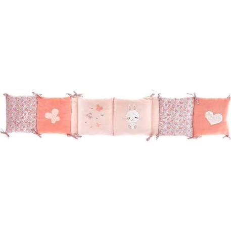 Tour de lit Lapinou - DOMIVA - Microfibre 100% Polyester - Adaptable - Rose - 30 x 180 cm ROSE 1 - vertbaudet enfant 