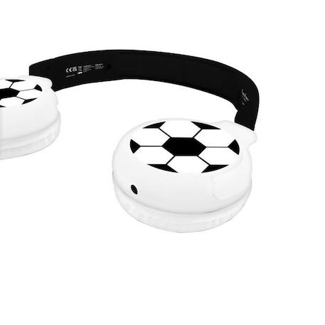 Casque 2 en 1 Bluetooth® et Filaire pliable pour enfants avec limitation de son et design Football BLANC 3 - vertbaudet enfant 