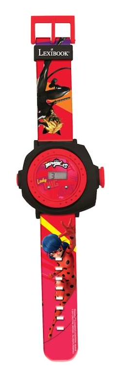 Jouet-Jeux éducatifs-Jeux scientifiques-Montre digitale pour enfant - LEXIBOOK - Miraculous - Projection de 20 images - Bracelet ajustable - Rouge