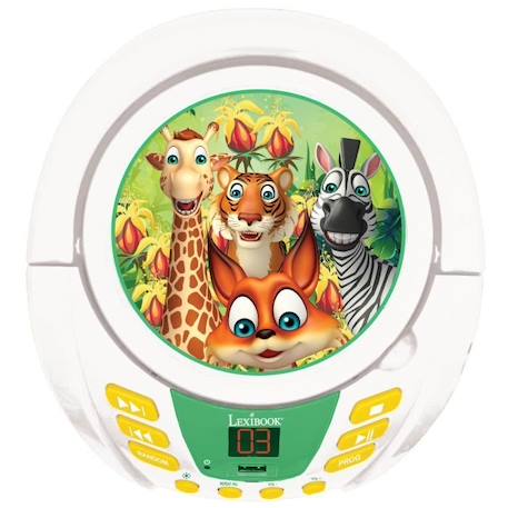 Lecteur CD Bluetooth Animaux avec Effets Lumineux et USB BLANC 4 - vertbaudet enfant 